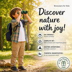 Binoculares para niños – Juguete perfecto para niños pequeños y niñas – Juego extenso que incluye lupa y brújula – Potente aumento 8 x 21 – niños de 3 a 12 años para niños pequeños