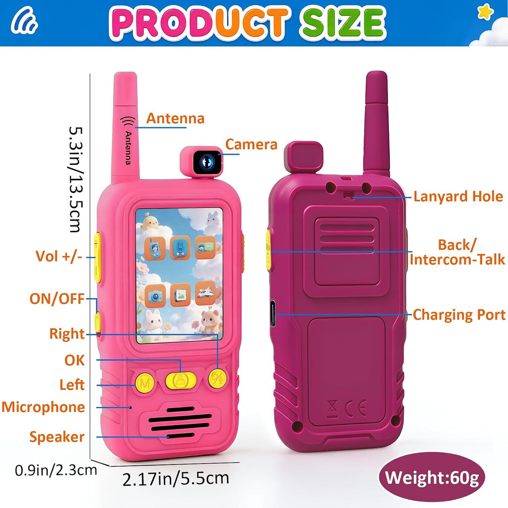 Walkie Talkies de video para niños, juguetes para niños, regalos para niñas
