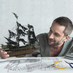 Piececool - Rompecabezas de metal 3D para adultos, juegos de construcción de modelos de barco pirata Flying Dutchman, kit de construcción de modelo de embarcación 3D, kits de manualidades para armar