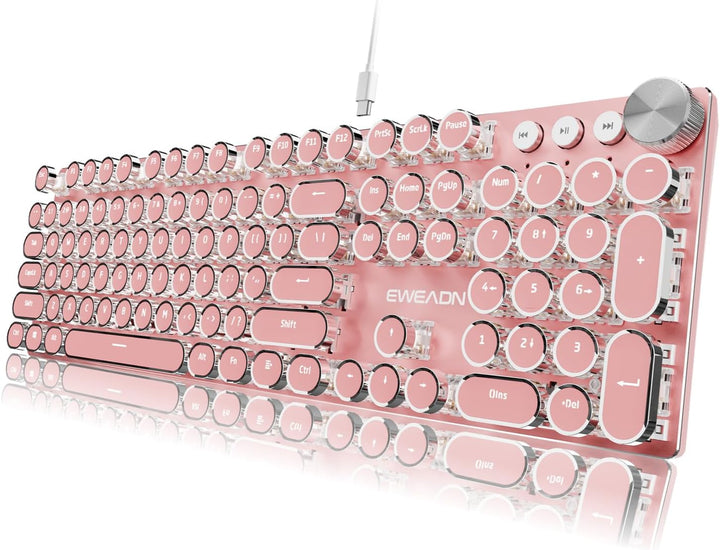 Teclado mecánico estilo máquina de escribir EWEADN, teclados de máq...