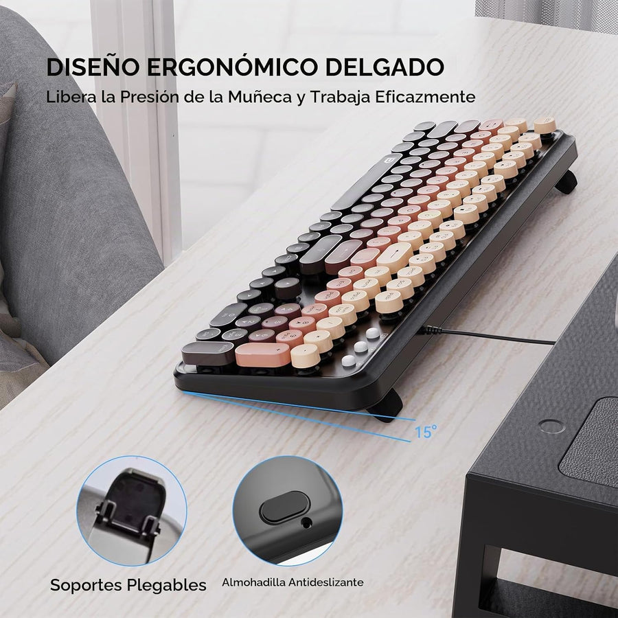Combo de teclado y mouse con cable para Windows, teclado USB Plug a...