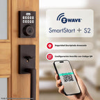 Kwikset HomeConnect 620 Z-Wave con teclado inteligente de largo alcance, cerradura sin llave conveniente, códigos de usuario personalizables, compatible con Ring Alarm, se requiere Hub, se vende por