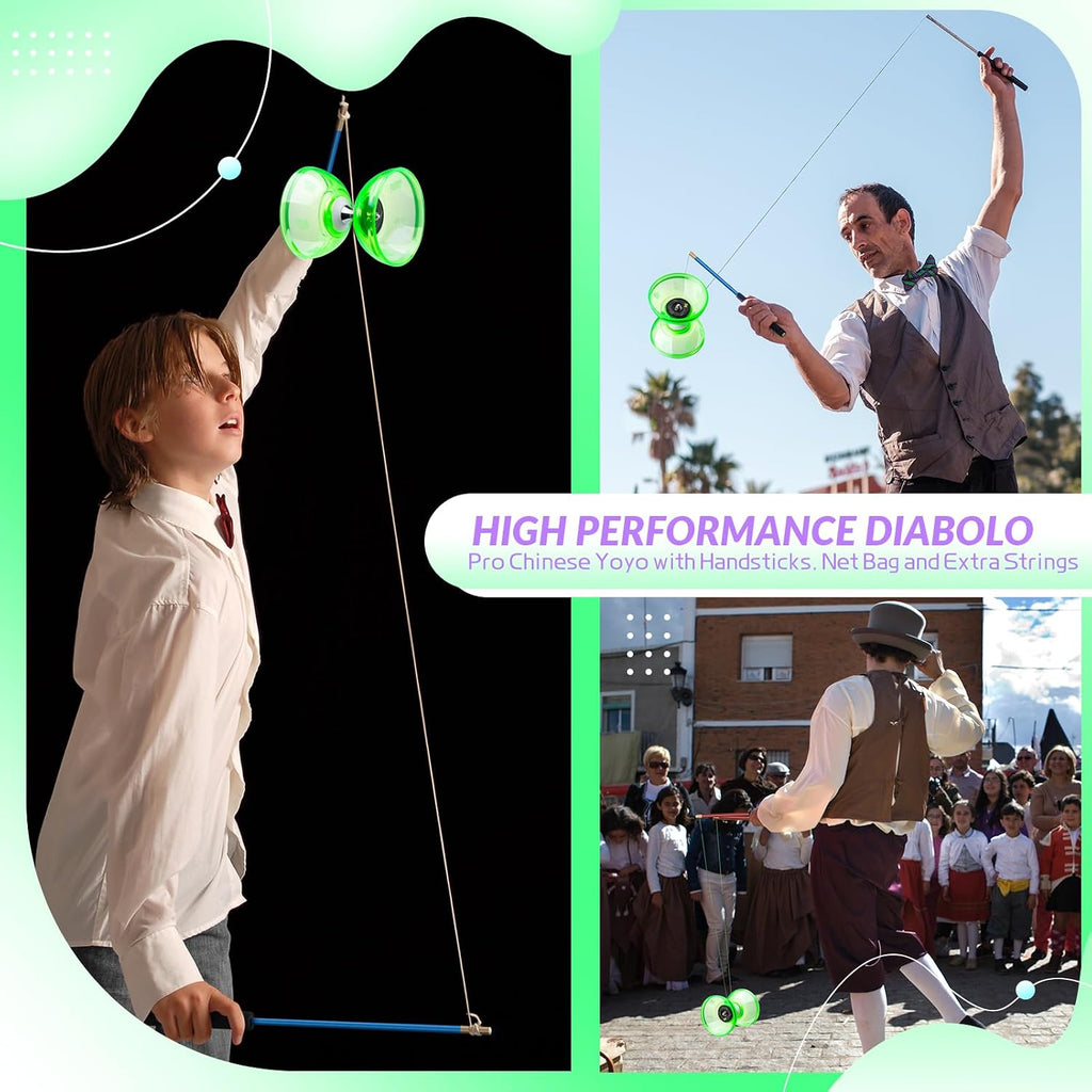 MAGICYOYO Yoyo Diabolo de 4" para niños con rodamiento triple profesional