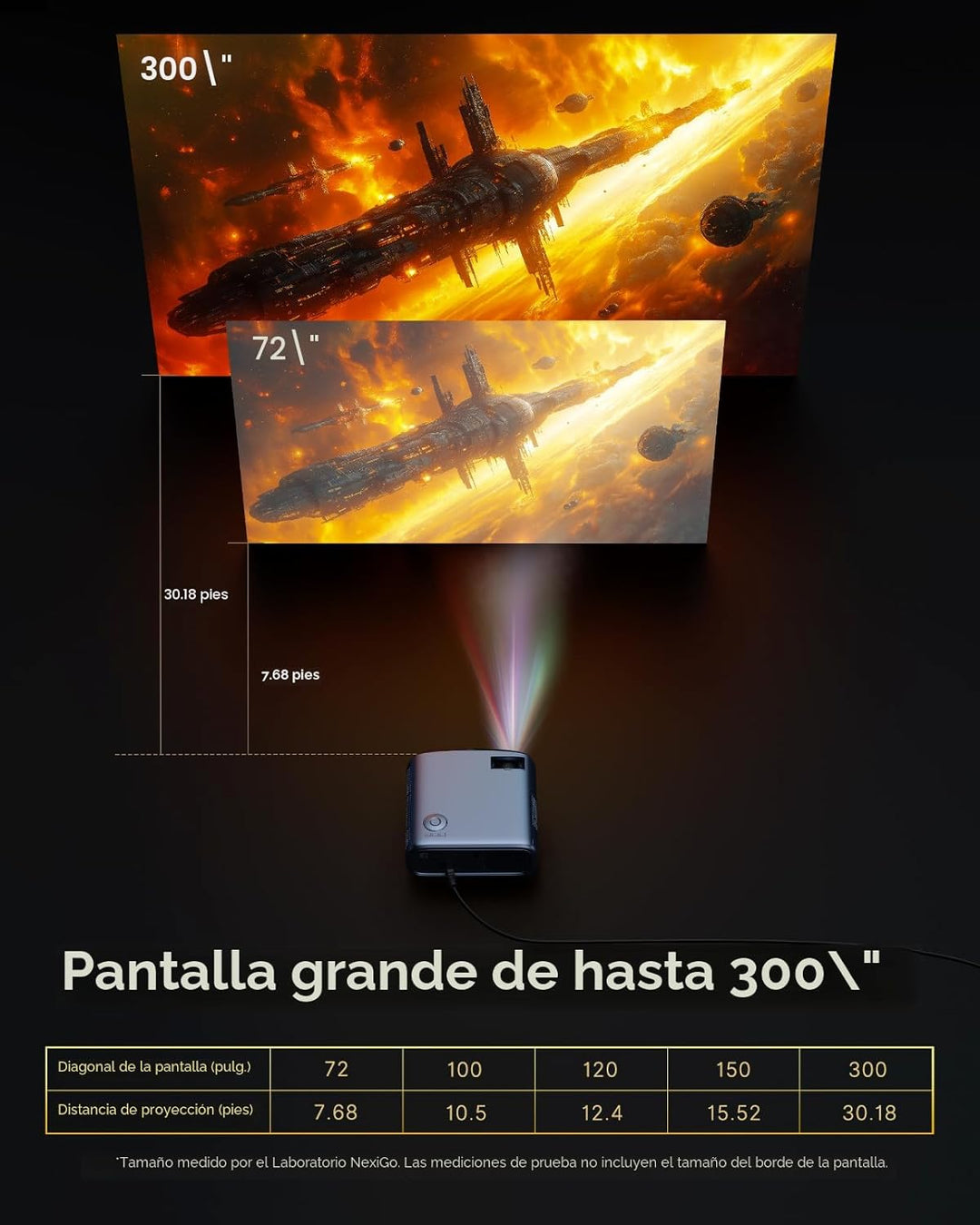 NexiGo Proyector para exteriores PJ40, compatible con Netflix\/YouT...