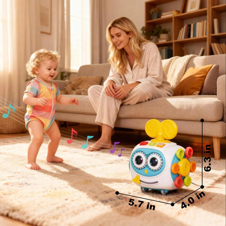 MoraBaby Cubo musical de robot para niños pequeños de 1 a 3 años, c...