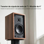 Dayton Audio Par de bocinas de estante Classic B40A con Bluetooth (Madera, 4 pulgadas)