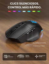 SABLUTE MA12Pro Wave - Teclado inalámbrico y mouse ergonómico, con...