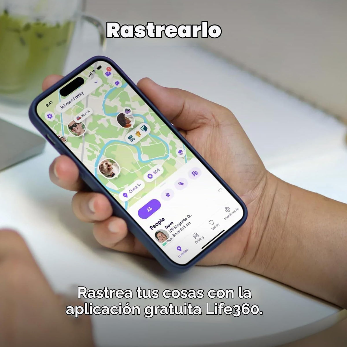 Life360 Tile - Rastreador Bluetooth, buscador de llaves y localizador de artículos para llaves, bolsas y más. Buscador de teléfonos. Compatible con iOS y Android. Paquete de 1 (ponche rosa)