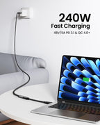 Silkland Cable de extensión USB C USB4 de 80 Gbps 240 W para Thunderbolt 5