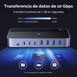 UGREEN Interruptor USB 3.2 de 2 entradas y 7 salidas, interruptor d...