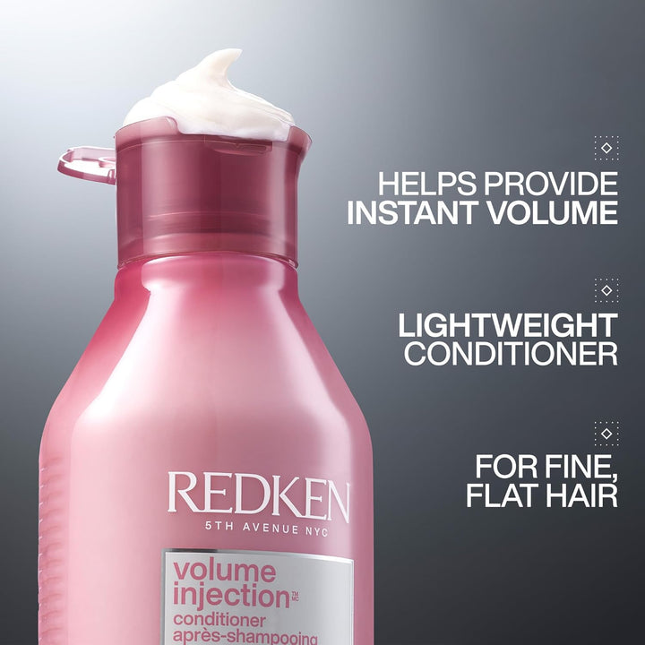 Redken Acondicionador de inyección de volumen para cabello fino, añ...