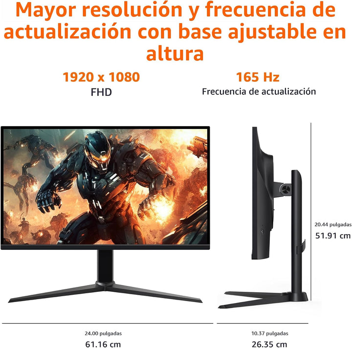 Amazon Basics Monitor para juegos de 27 pulgadas, FHD 1080P, 165Hz,...