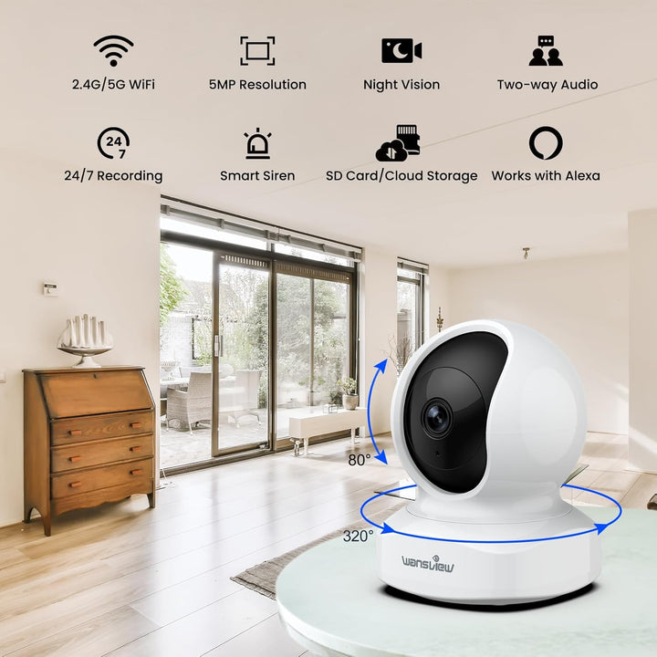 wansview Cámara de Seguridad, Cámara IP, Cámara WiFi para Interiore...
