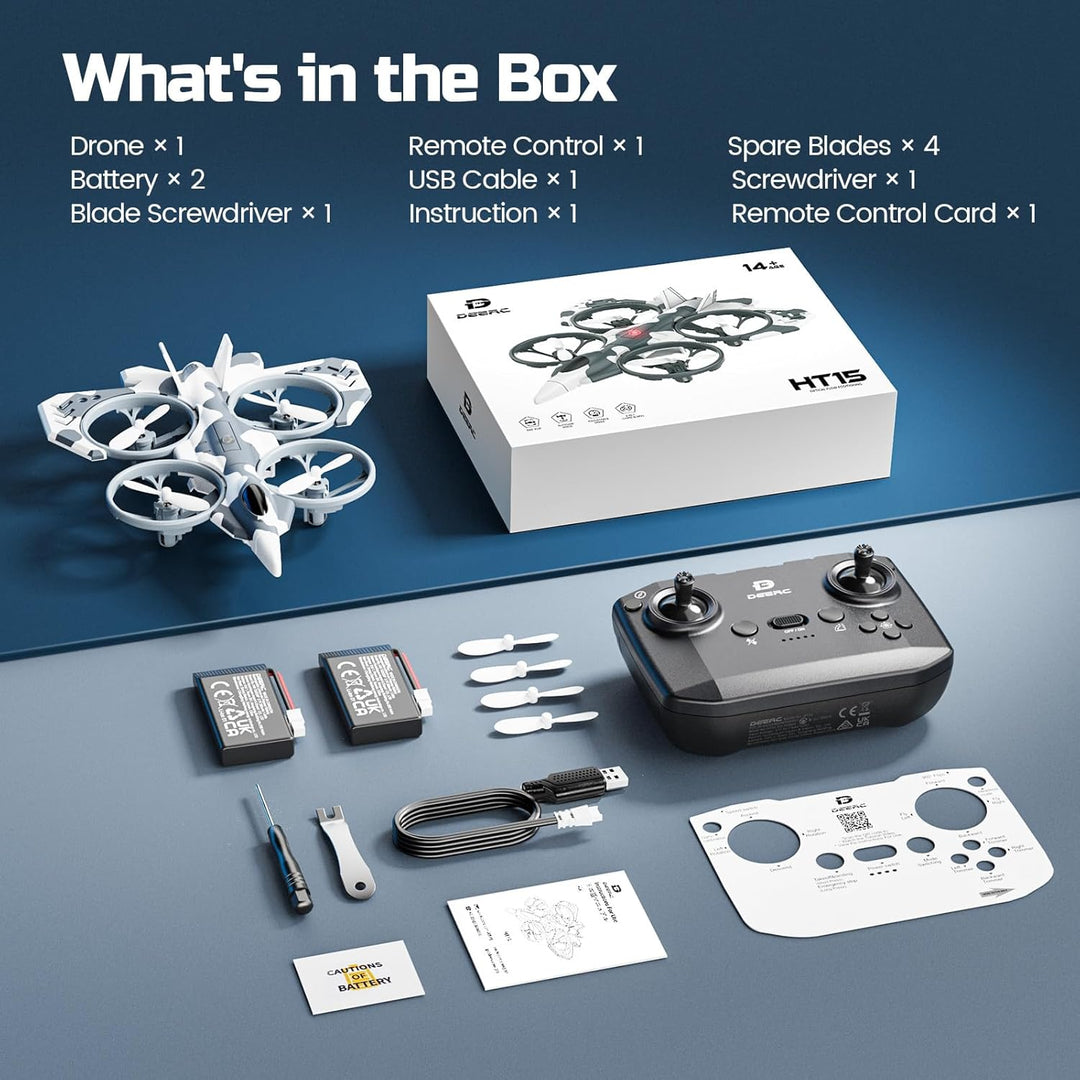 DEERC HT15 \u2013 Dron RC de doble modo para niños, helicóptero dro...