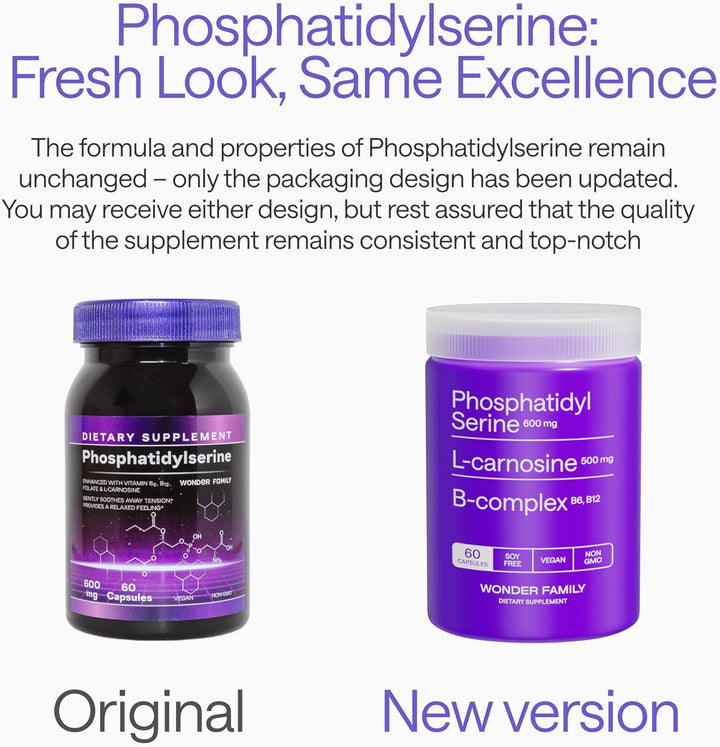 Fosfatidilserina 600 mg con L-Carnosina 500 mg + B6, B12 y Folato -...