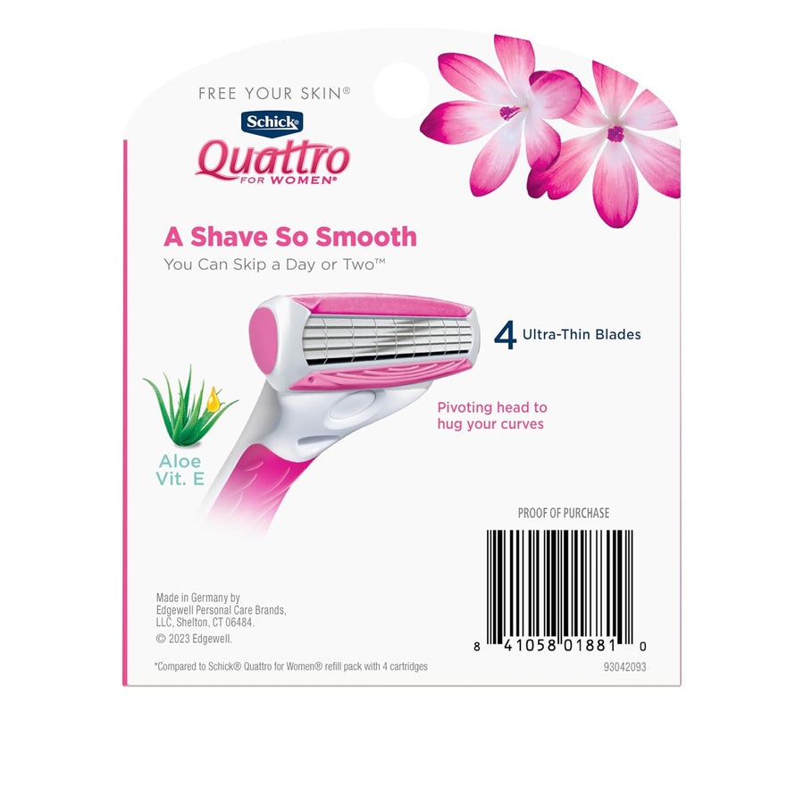 Schick Quattro para mujer Cuchillas de afeitar para recargas, Maqui...