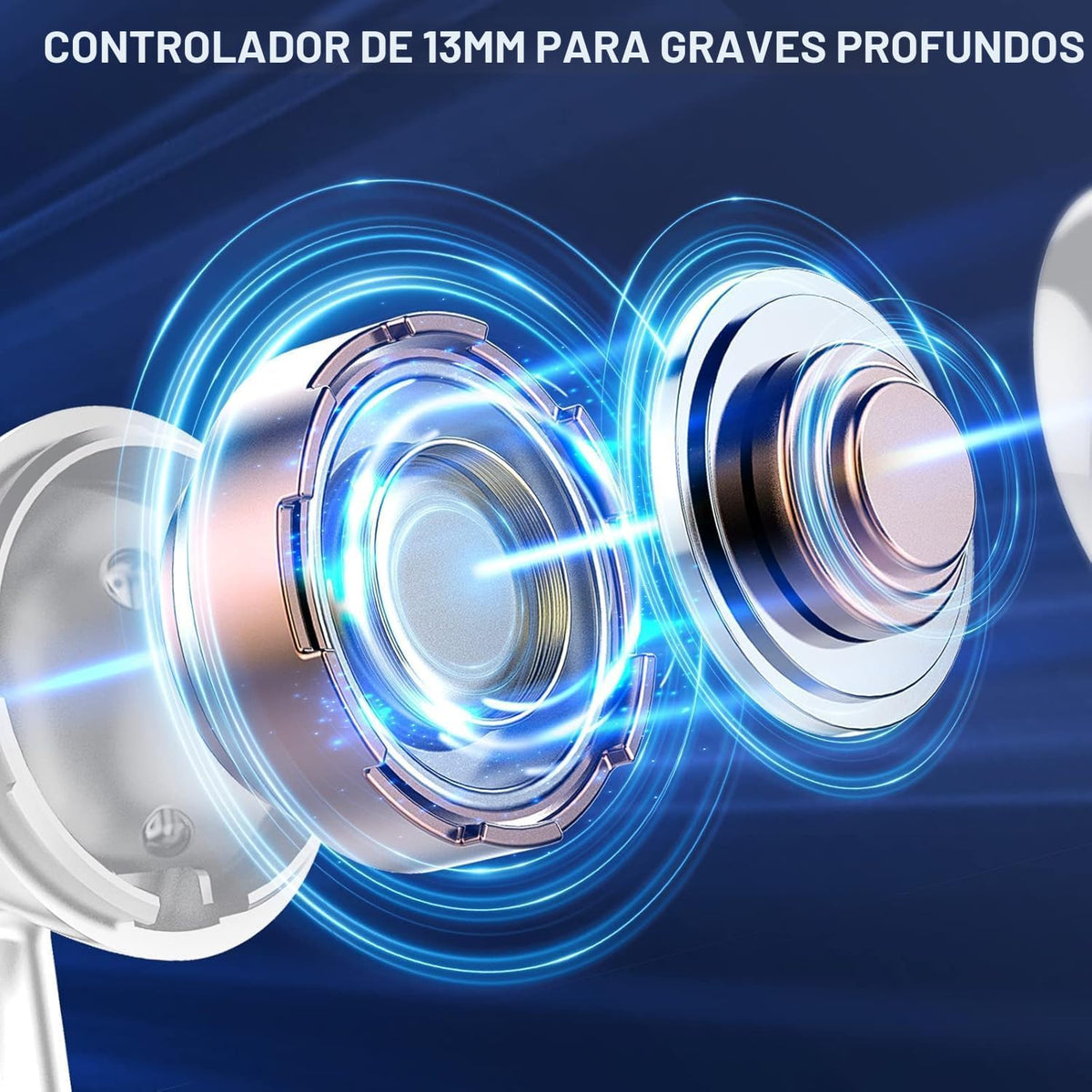 Auriculares inalámbricos Bluetooth 5.4, Auriculares con pantalla LED de energía estéreo 6D, Auriculares Bluetooth intrauriculares con micrófono de cancelación de ruido, Reproducción de 40H, estuche