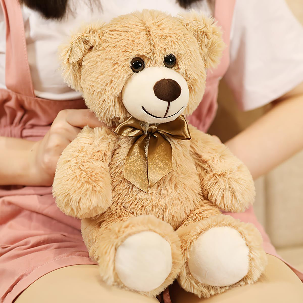 6 piezas de lindos osos de peluche a granel de 13.7 pulgadas, marrón