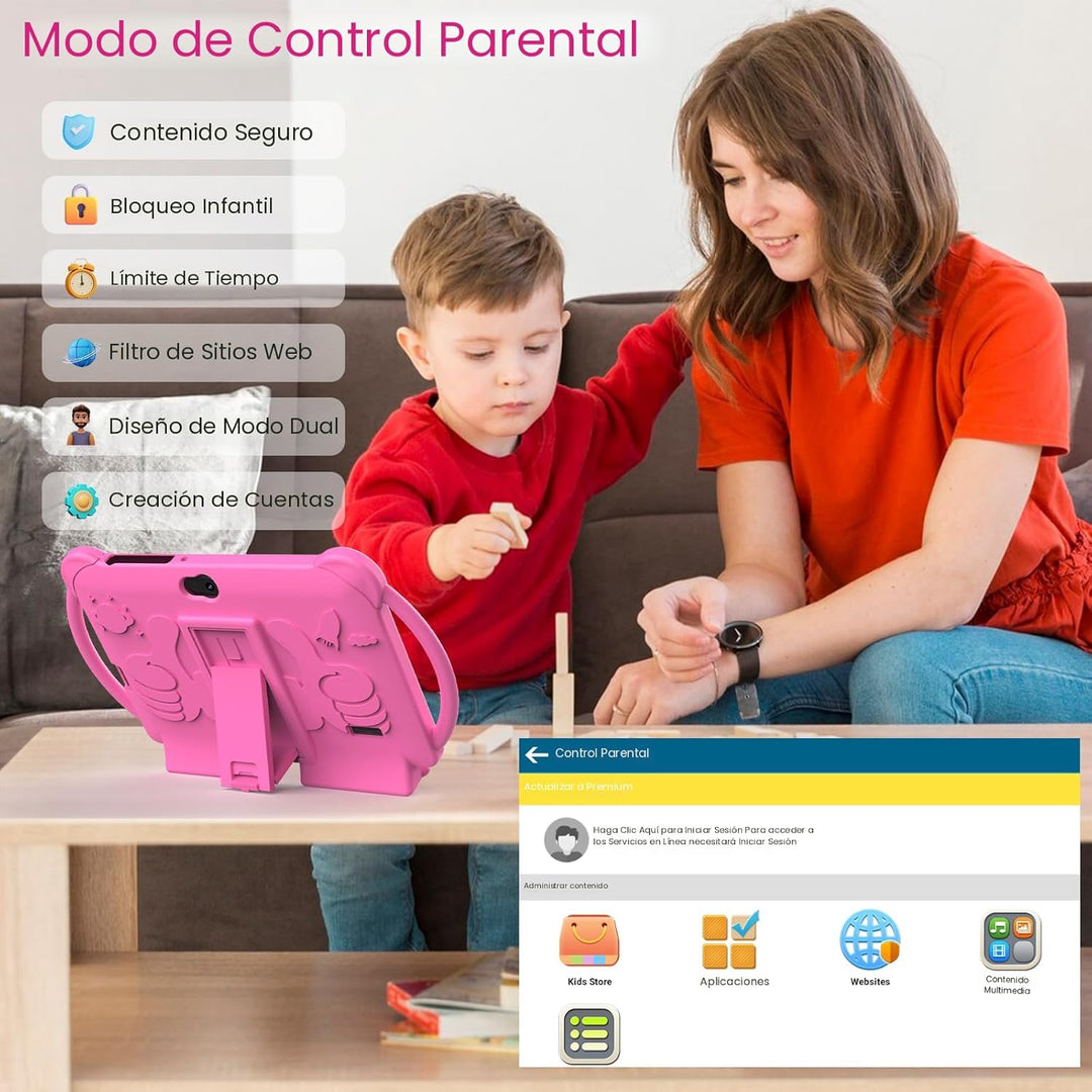 HOTTABLET Tableta para niños de 7 pulgadas, Android 12, 4 GB de RAM...