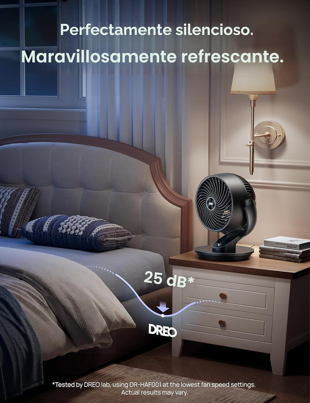 Dreo Ventilador para dormitorio, ventilador circulador de aire de m...