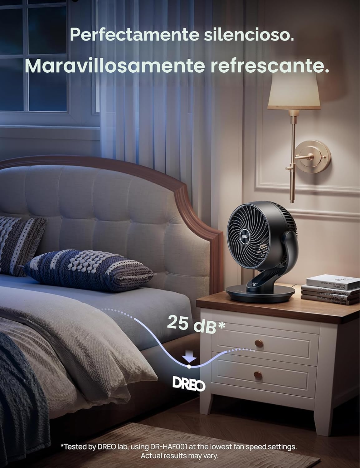 Dreo Ventilador para dormitorio, ventilador circulador de aire de m...