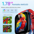 Reloj inteligente K9 para niños con rastreador GPS, voz y videollamada AI, AMOLED de 1.78 pulgadas, reloj inteligente 4G con SOS, controles parentales, modo escolar, reloj inteligente
