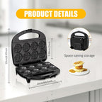 OSTBA - Mini waflera para hacer 8 mini waffles, pequeña plancha para gofres