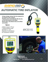 Rapidair Inflador de Neumáticos Automático de 175 PSI Rapid Air K30...