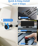 Luckview BM5PRO - Monitor de auto de doble cámara para bebé, pantal...