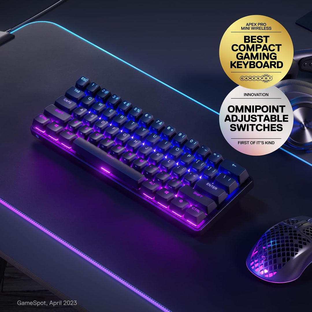 SteelSeries Teclado inalámbrico Apex Pro Mini - Diseño del 60% - Om...