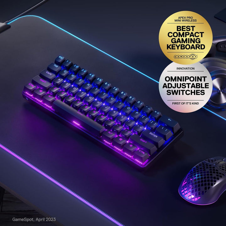SteelSeries Teclado inalámbrico Apex Pro Mini - Diseño del 60% - Om...