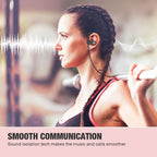 Boean Auriculares Bluetooth, auriculares inalámbricos con 16 horas Bluetooth 5.3, Rosa
