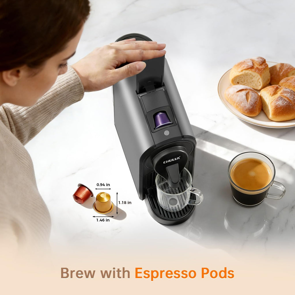 CHULUX Bafè-Pro Cafetera Espresso para cápsulas Nes Pod, bomba de alta presión de 20