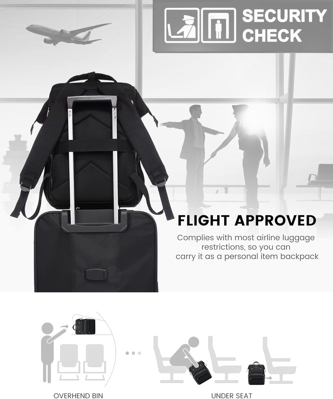 LOVEVOOK Mochila para laptop para mujer, viaje con compartimento, r...