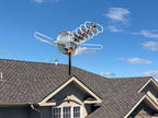 Five Star Antena HDTV digital para exteriores, rango de 241 km, control remoto inalámbrico, rotación de 360 grados, soporte de instalación Snap-On, para 5 televisores, con kit de instalación y poste
