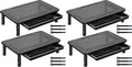 BONTEC Paquete de 4 soportes elevadores ajustables para monitor con cajón, soporta 44 libras