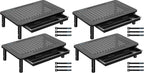 BONTEC Paquete de 4 soportes elevadores ajustables para monitor con cajón, soporta 44 libras