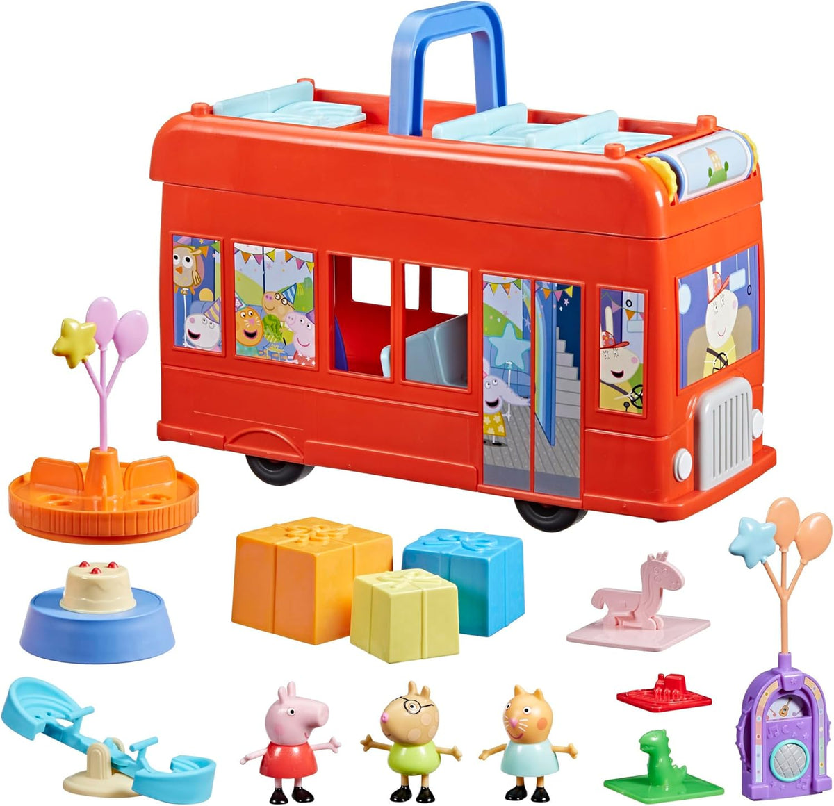 Peppa Pig Juego de autobús de fiesta 2 en 1 con 3 figuras