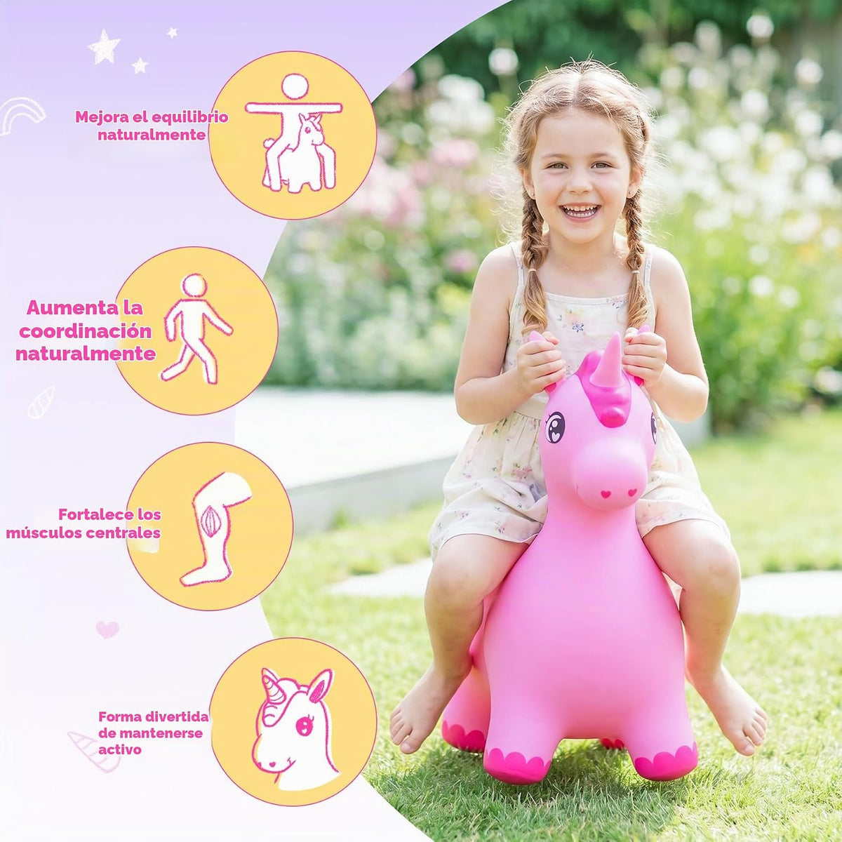 Unicorn Bouncy Animal Hopper | Bounce Ride-en Horse para Toddler 18M+