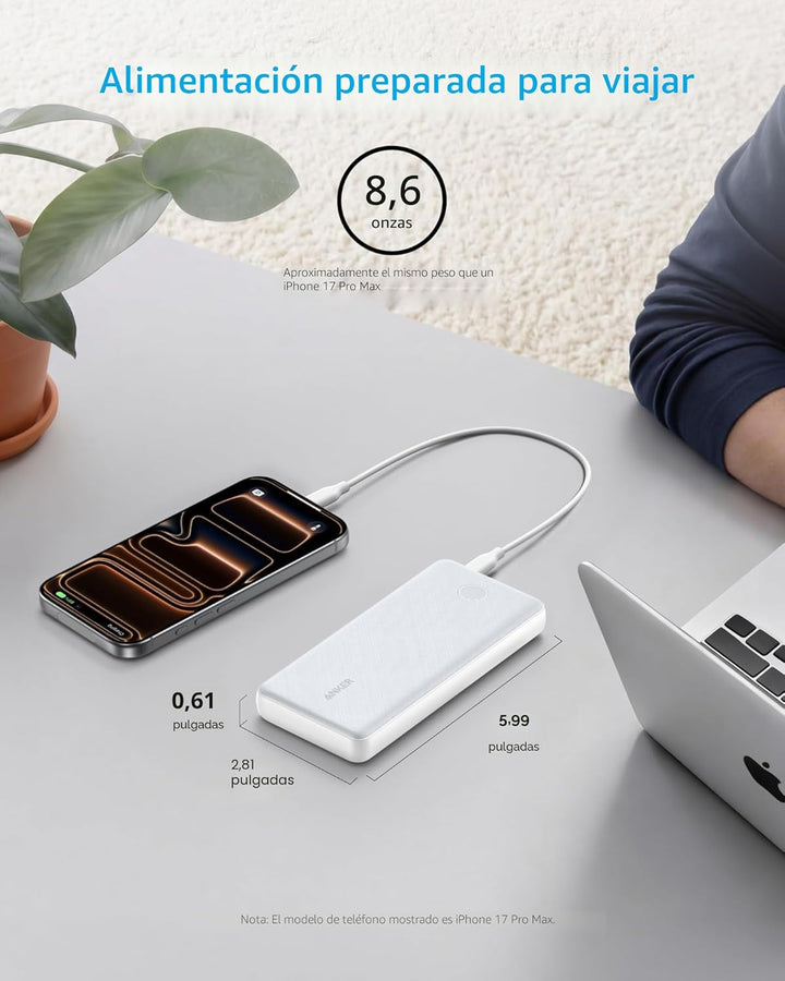 Anker Power Bank (PowerCore 10K), paquete de batería compacto de 10...
