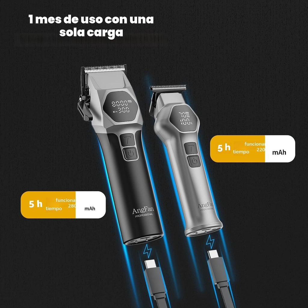 ANGFAN - Cortapelos para hombre, 8000 rpm, motor sin escobillas, cuchillas de acero 440C
