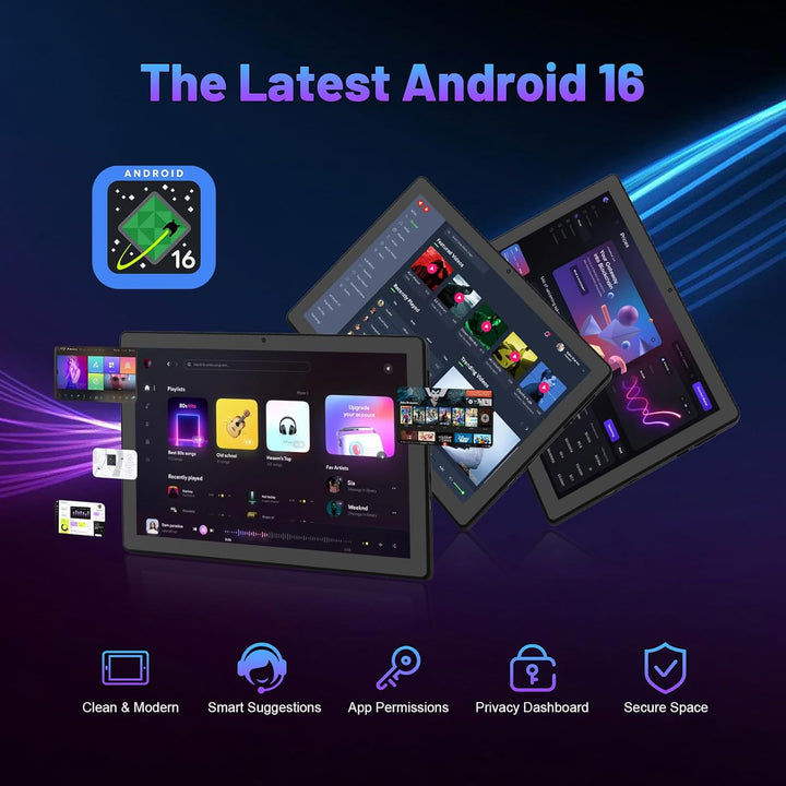 Gleeso Tableta, la última tableta Android 16 de 10 pulgadas, 20GB+6...