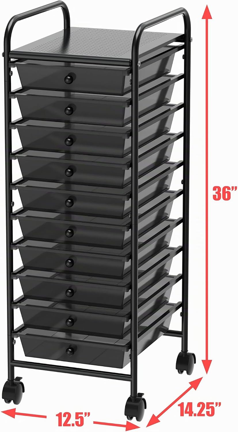 Lámpara Simple Houseware Organizador de carrito utilitario con ruedas con 10