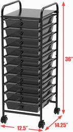 Lámpara Simple Houseware Organizador de carrito utilitario con ruedas con 10
