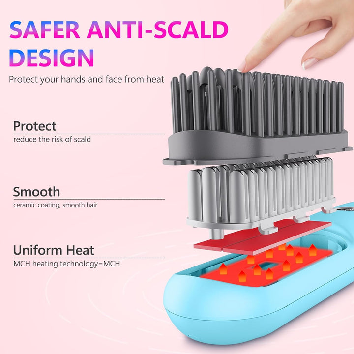 STUDLLY Alisador Rizador de Cabello Inalámbrico con Pantalla LCD 2...