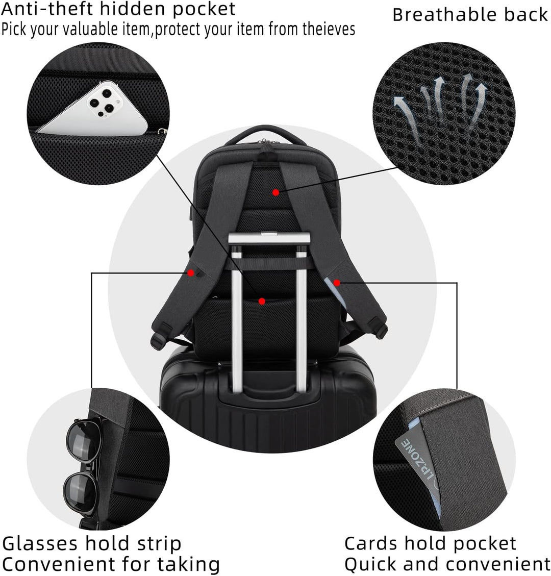 DUSLANG Mochila para portátil para viajes, resistente al agua, moch...