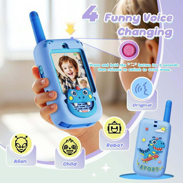 Walkie Talkies de video para niños, paquete de 2 radios bidireccion...