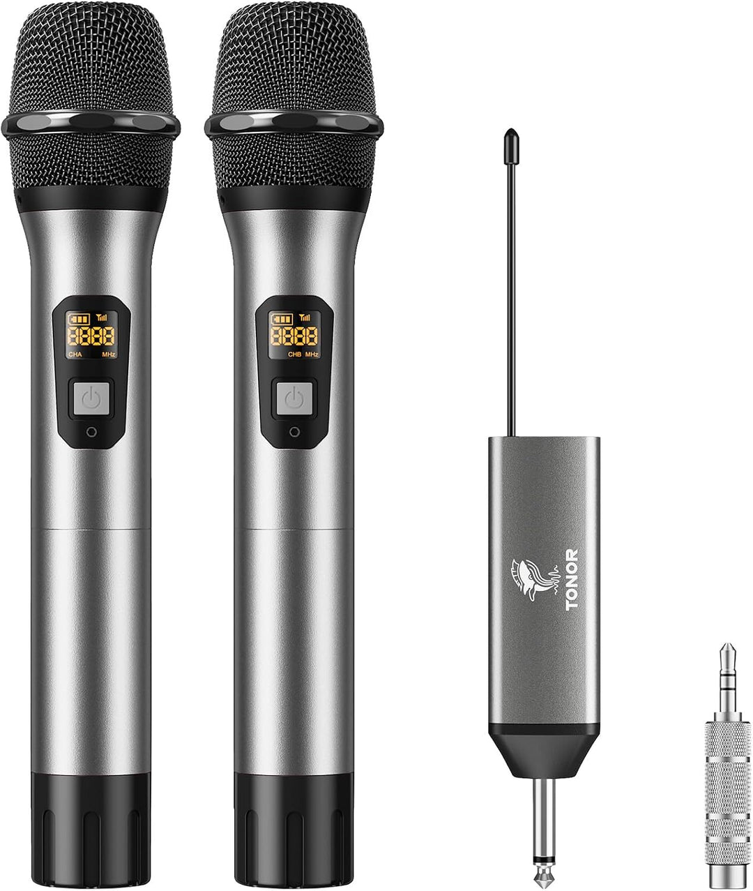 Micrófonos inalámbricos TONOR, micrófono de karaoke UHF con recepto...