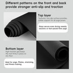 Tapete de yoga extra ancho de 72 x 32 pulgadas, tapete de ejercicio antideslizante de TPE para entrenamiento en casa, tapete de yoga grande de alta densidad de 0.236 pulgadas para hombres y