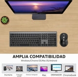 Combo de mouse y teclado inalámbricos, teclado de computadora de ta...
